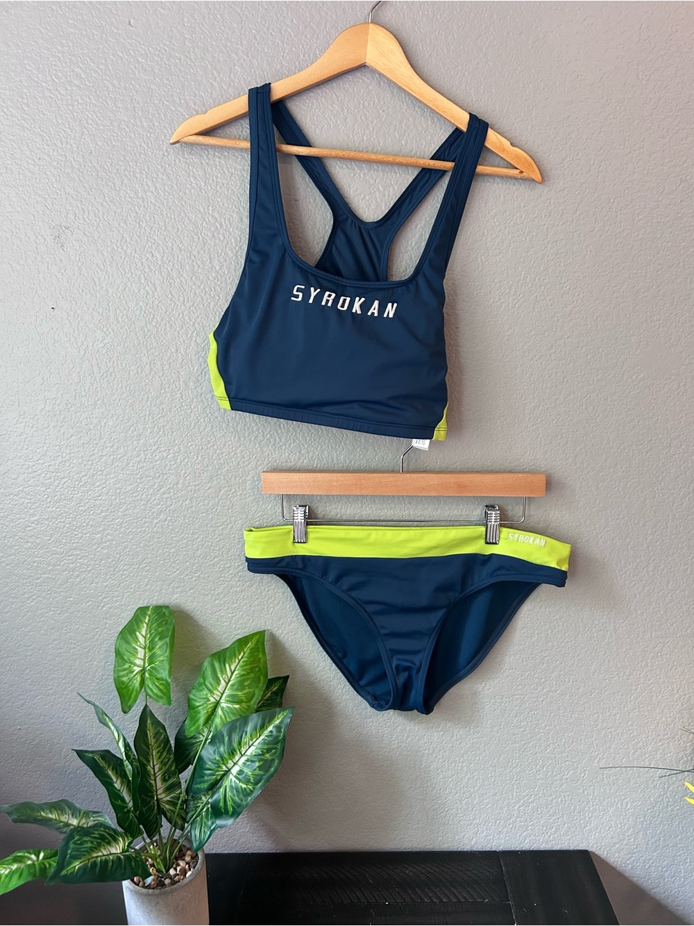 Syrokan Navy & Lime Two-Piece Swim Bikini